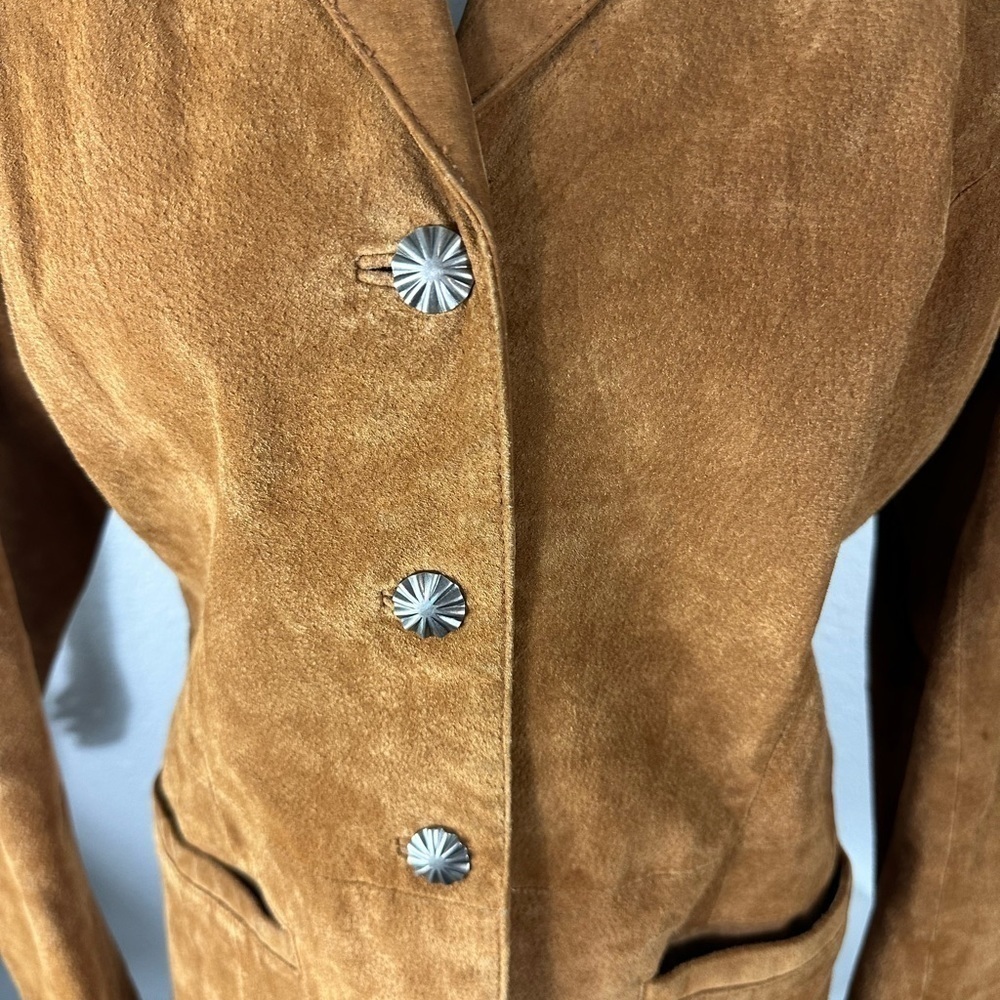 Cripple Creek Leather Blazer Jacket Tan Size Large - Picture 9 of 12